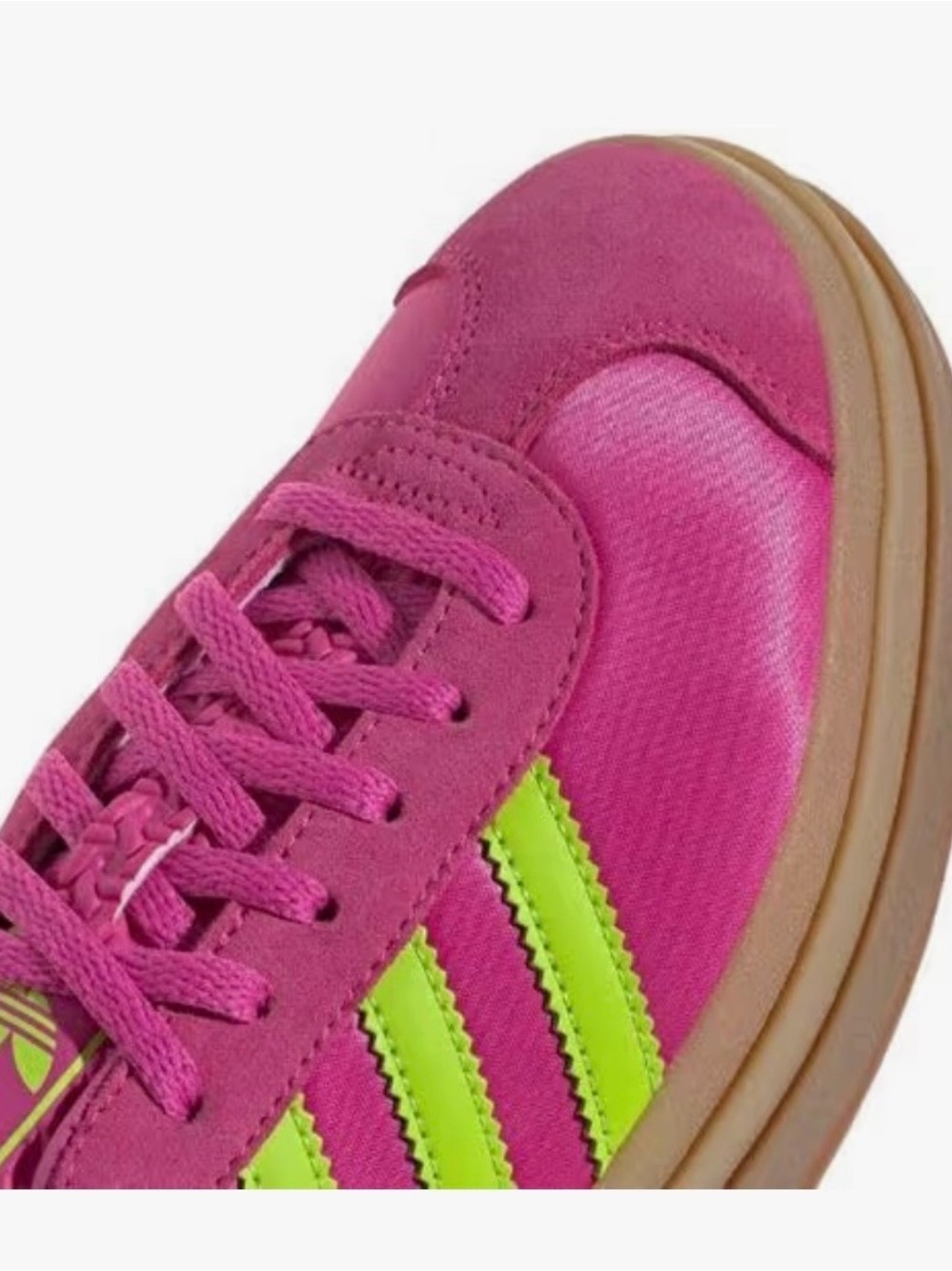Ladies Size 9 Adidas Gazelle Bold Hot Pink & Neon Green Platform Sneakers - Picture 13 of 14